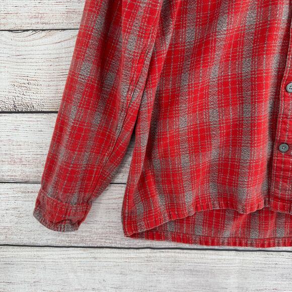 Patagonia Long Sleeved Fjord Flannel Shirt Mens XL Red Gray Plaid - Picture 5 of 14